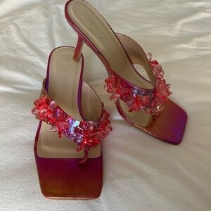 Aqua Red Women's Heeled Sandals